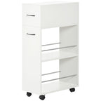 HOMCOM 3- tier Slim Storage Cart, Rolling Narrow Kitchen Cart on Wheels for Small Place, Slide Out Side Utility Cart for Bathroom, Laundry - Grand Goldman Shop