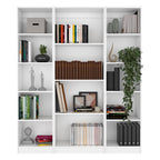 Davie 3 Piece Home Bookcase set, 60' Wide with 14 Shelves ,  Living Room Set Set  White - Grand Goldman
