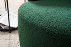 Teddy Fabric Swivel Accent Armchair Barrel Chair With Black Powder Coating Metal Ring,Dark Green - Grand Goldman Shop