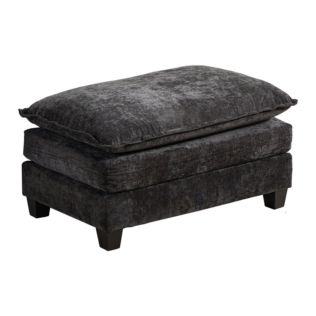 Cloud Sofa Ottoman only, Modern Sectional Couch, for Living Room Bedroom and Apartment, Comfy Double Layer Upholstered Seat Cushion, Breathable Chenille Fabric, Black - Grand Goldman Shop