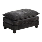Cloud Sofa Ottoman only, Modern Sectional Couch, for Living Room Bedroom and Apartment, Comfy Double Layer Upholstered Seat Cushion, Breathable Chenille Fabric, Black - Grand Goldman Shop
