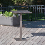 Outdoor 26' x 26' Square PE Rattan Bar Table with Iron Frame, Multibrown - Grand Goldman Shop