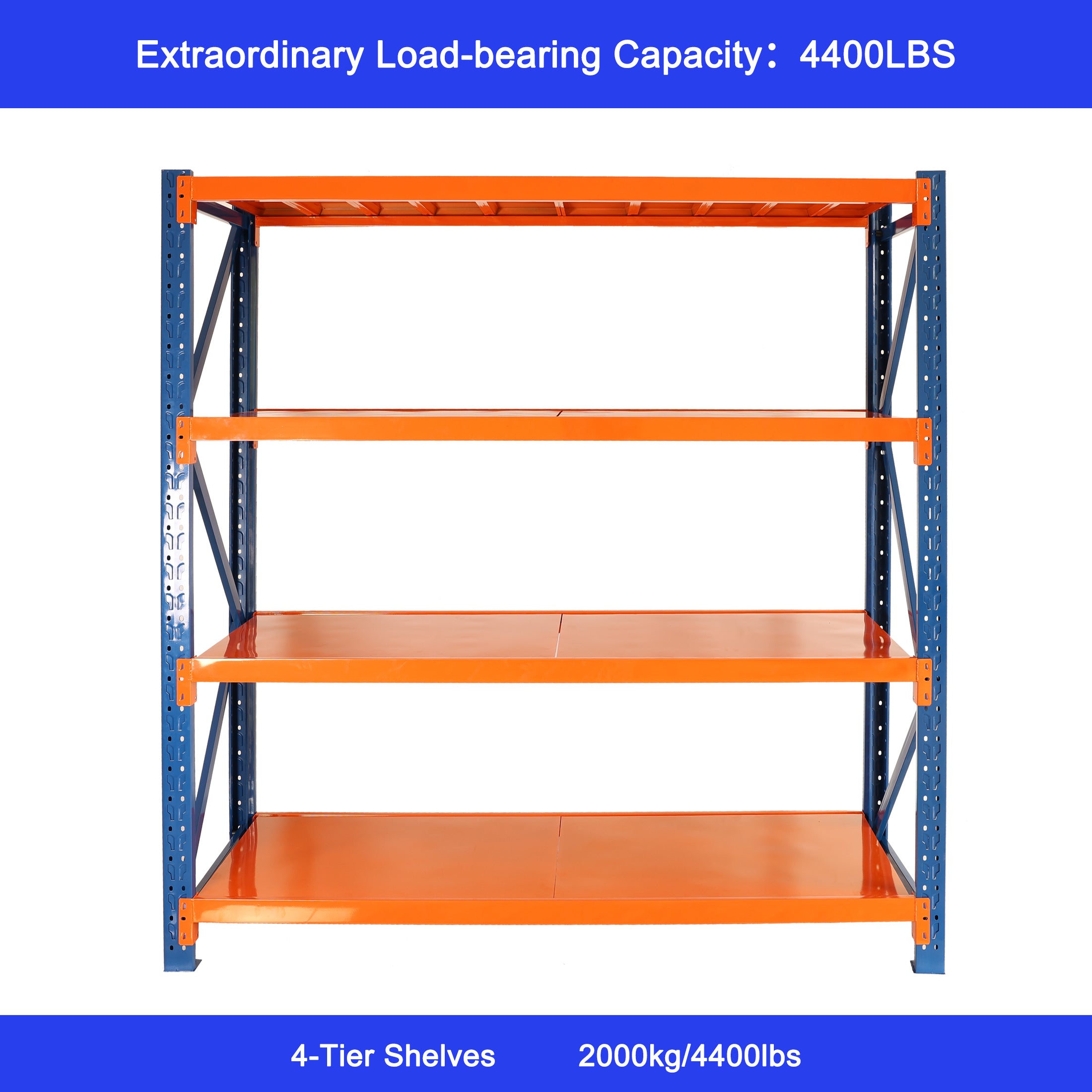 Garage shelves Heavy Duty - 4400 lbs garage storage 4 levels, adjustable metal shelving units and storage, industrial shelves utility shelves for commercial store tools gym - Grand Goldman Shop