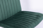 Green Velvet Criss Cross Armless Office Chair with Wheels - Comfortable & Stylish for Home Office, Meditation, and Makeup Use