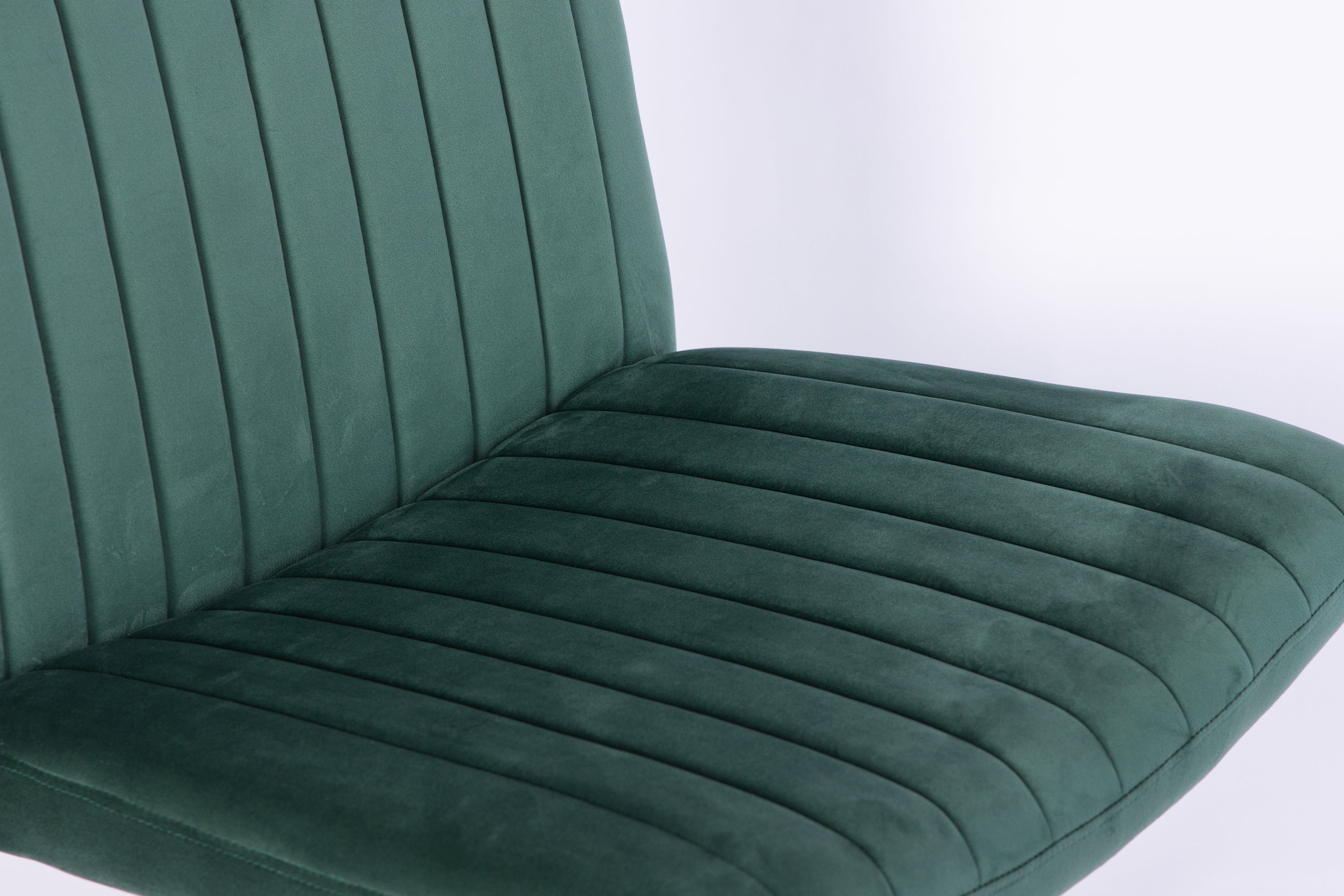 Green Velvet Criss Cross Armless Office Chair with Wheels - Comfortable & Stylish for Home Office, Meditation, and Makeup Use