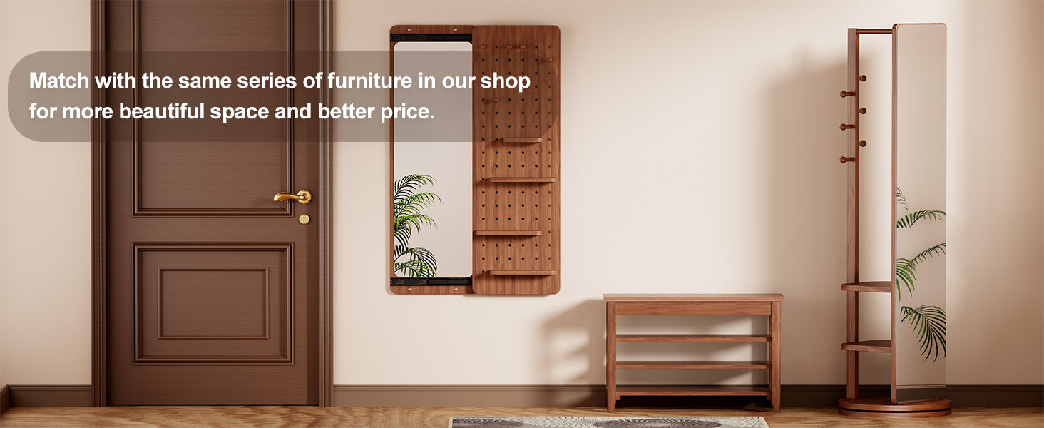 Adjustable shoe-changing bench, storage bench, hidden storage. With a load-bearing capacity of up to 550 pounds, suitable for bedrooms and corridors. 100% solid wood. - Grand Goldman Shop