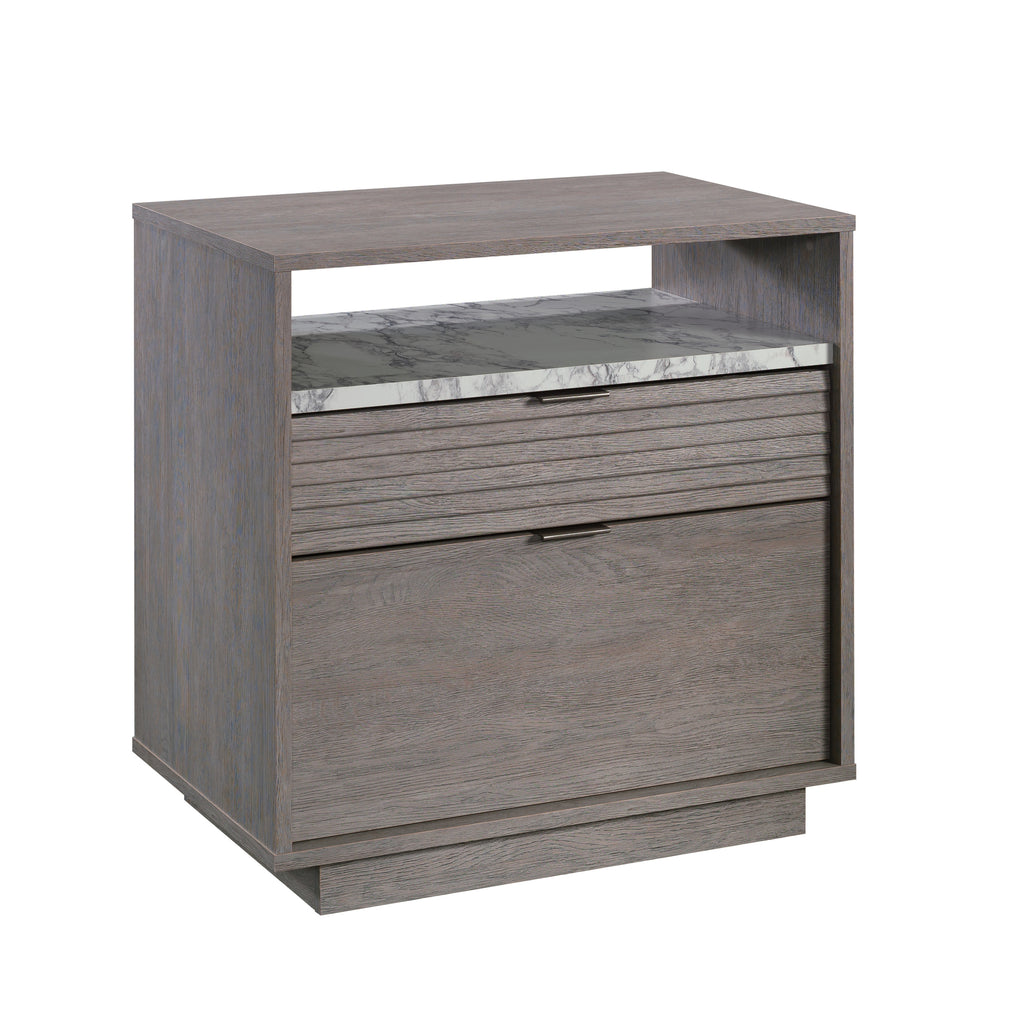 Lateral File with Two Drawers, Medium Gray finish - Grand Goldman