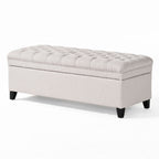 Juliana Light Gray Storage Ottoman Fabric 50 x 20.5 x 18.3 Inches - Grand Goldman Shop