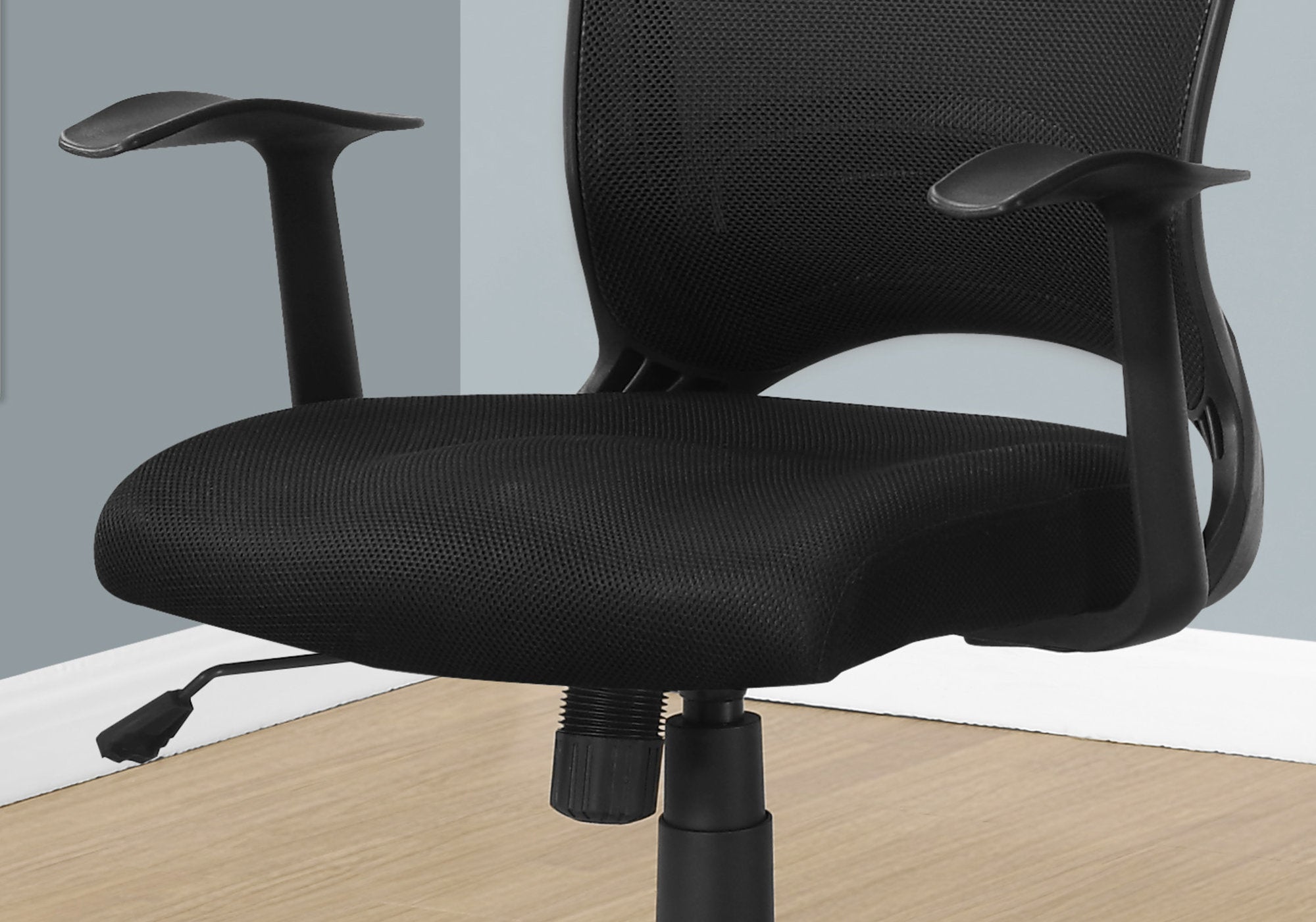 Office Chair, Adjustable Height, Swivel, Ergonomic, Armrests, Computer Desk, Work, Black Mesh, Black Metal, Contemporary, Mod