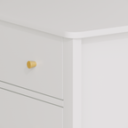 White 3 Drawer Dresser for Bedroom, Modern MDF Painted Chest of Drawers with Gold Knobs, Wooden Storage Cabinet for Kids, Nur