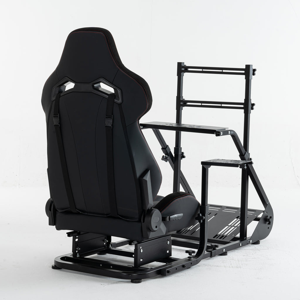 Enhanced and stable racing wheel cockpit, compatible with Fanatec, PXN, Thrustmaster, and Logitech adjustable driving simulat
