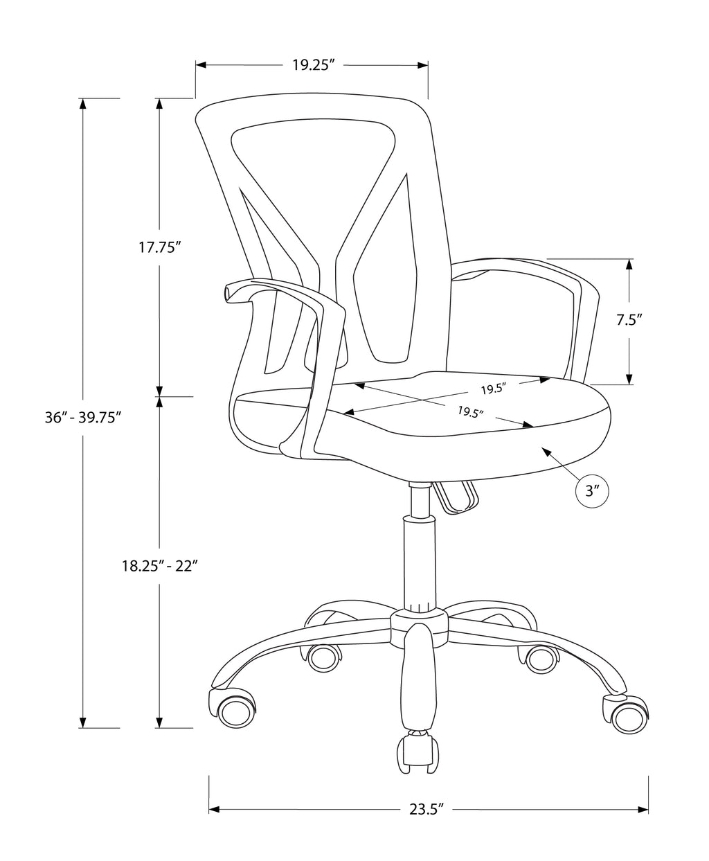 Office Chair, Adjustable Height, Swivel, Ergonomic, Armrests, Computer Desk, Work, White Mesh, Chrome Metal, Contemporary, Mo