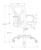 Office Chair, Adjustable Height, Swivel, Ergonomic, Armrests, Computer Desk, Work, White Mesh, Chrome Metal, Contemporary, Mo
