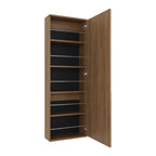 FM FURNITURE Queen Creek Shoe Rack with Mirror and One Door, Natural Oak - Grand Goldman Shop