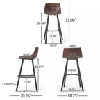 Set of 2 30' Dax Faux Leather Barstool Brown - Grand Goldman Shop