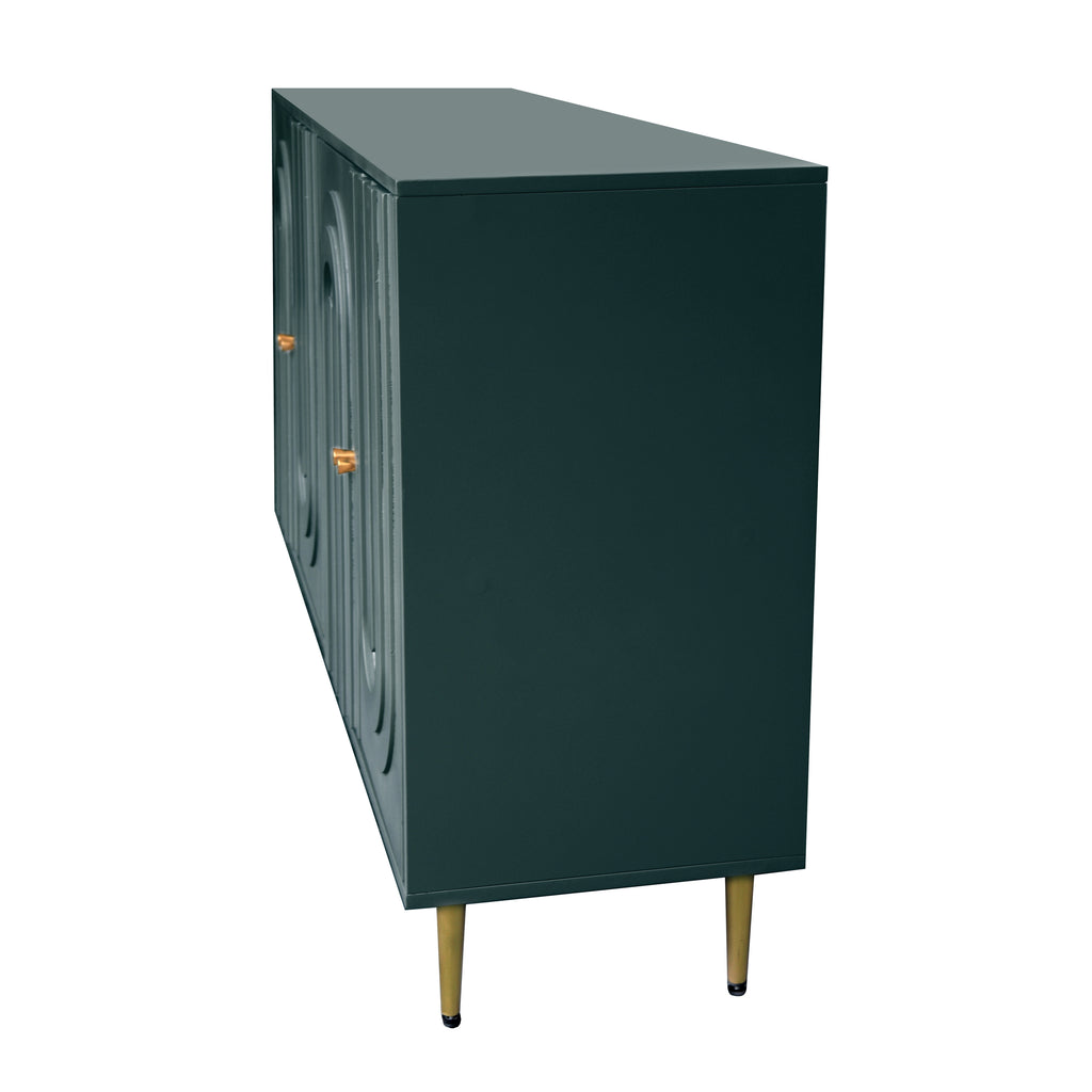 Modern Green Lacquered 4 Door Wooden Cabinet Sideboard Buffet Server Cabinet Storage Cabinet, for Living Room, Entryway, Hallway, Office, Kitchen and Dining Room - Grand Goldman Shop