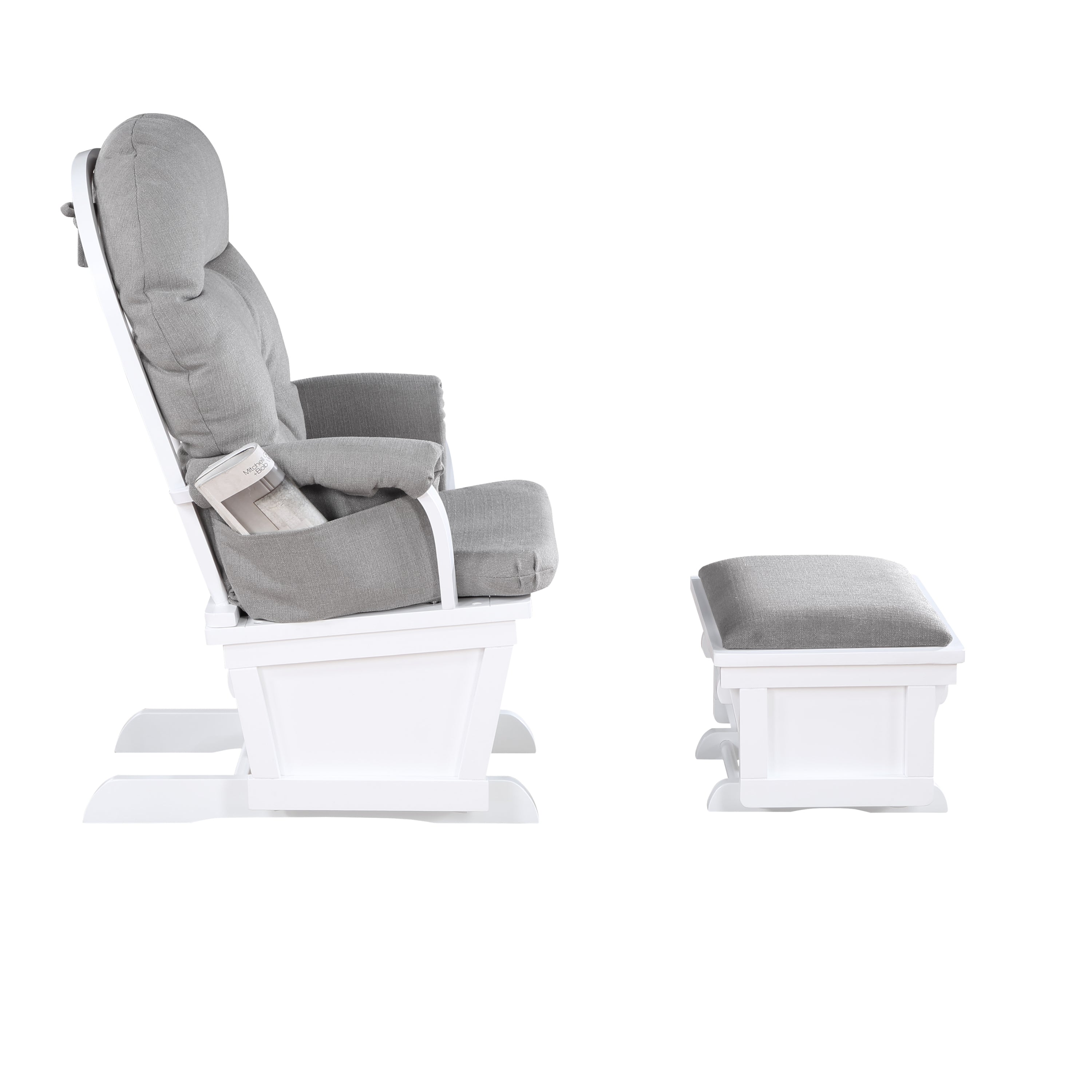 Madison Glider & Ottoman White/Oyster - Grand Goldman