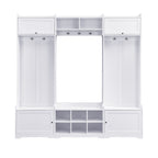 VIBE HAUS 79.1''Wide Modern Hall Tree with Shoe Storage, 4-in-1 Entryway Bench with 8 Cubbies, 7 Coat Hooks & Adjustable Shelf for Hallway, living room, White - Grand Goldman Shop