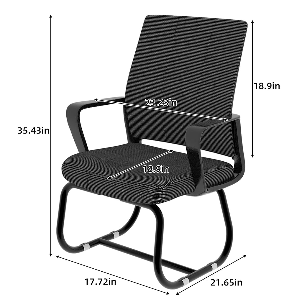 Minimalist Modern Office Chair with Metal Frame, Soft Cushion, Mesh Backrest, Black, for Home & Office Use - Grand Goldman