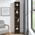8-Tier Media Tower Rack, CD DVD Slim Storage Cabinet with Adjustable Shelves, Tall Narrow Bookcase Display Bookshelf for Home Office,Multi-functional double-decker bookcase - Grand Goldman Shop