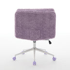 W26.4 inch Wider seat Office Chair,Artificial rabbit hair Home Office Chair with Metal Base,Adjustable Desk Chair Swivel Offi