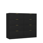 8 Drawers Dresser for Bedroom, Wood Bedroom Dresser Modern Drawer Chest, 8 Chest of Drawer, Tall Dresser for Closet, Dressers Organizer for Living Room, Closet, Hallway Black - Grand Goldman Shop