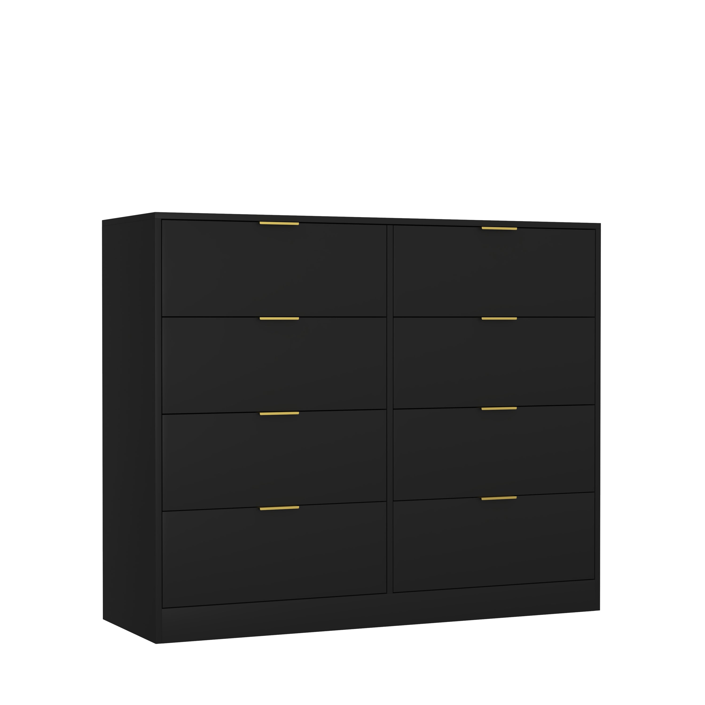 8 Drawers Dresser for Bedroom, Wood Bedroom Dresser Modern Drawer Chest, 8 Chest of Drawer, Tall Dresser for Closet, Dressers Organizer for Living Room, Closet, Hallway Black - Grand Goldman Shop
