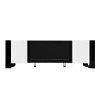 ON-TREND Modern TV Stand with 34.2' Non-heating Electric Fireplace, High Gloss Entertainment Center with 2 Cabinets, Media Console for TVs up to 78', White - Grand Goldman Shop