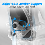 Ergonomic Office Chair with Footrest, Mesh Office Desk Chair with Headrest, High Back Computer Chair with Adjustable Lumbar S
