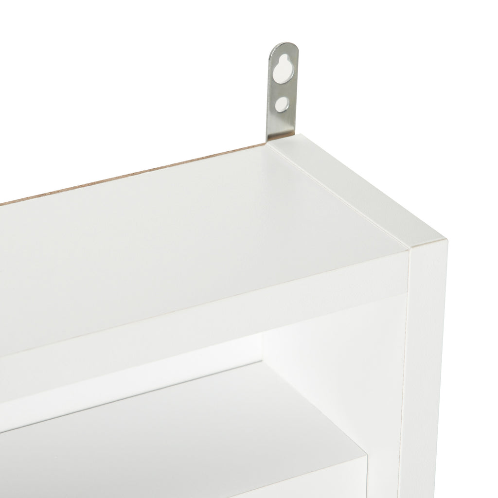 5-Tier Display Cabinet, Glass Display Case with 2 Doors and Adjustable Shelves, Wall-Mounted, White - Grand Goldman Shop