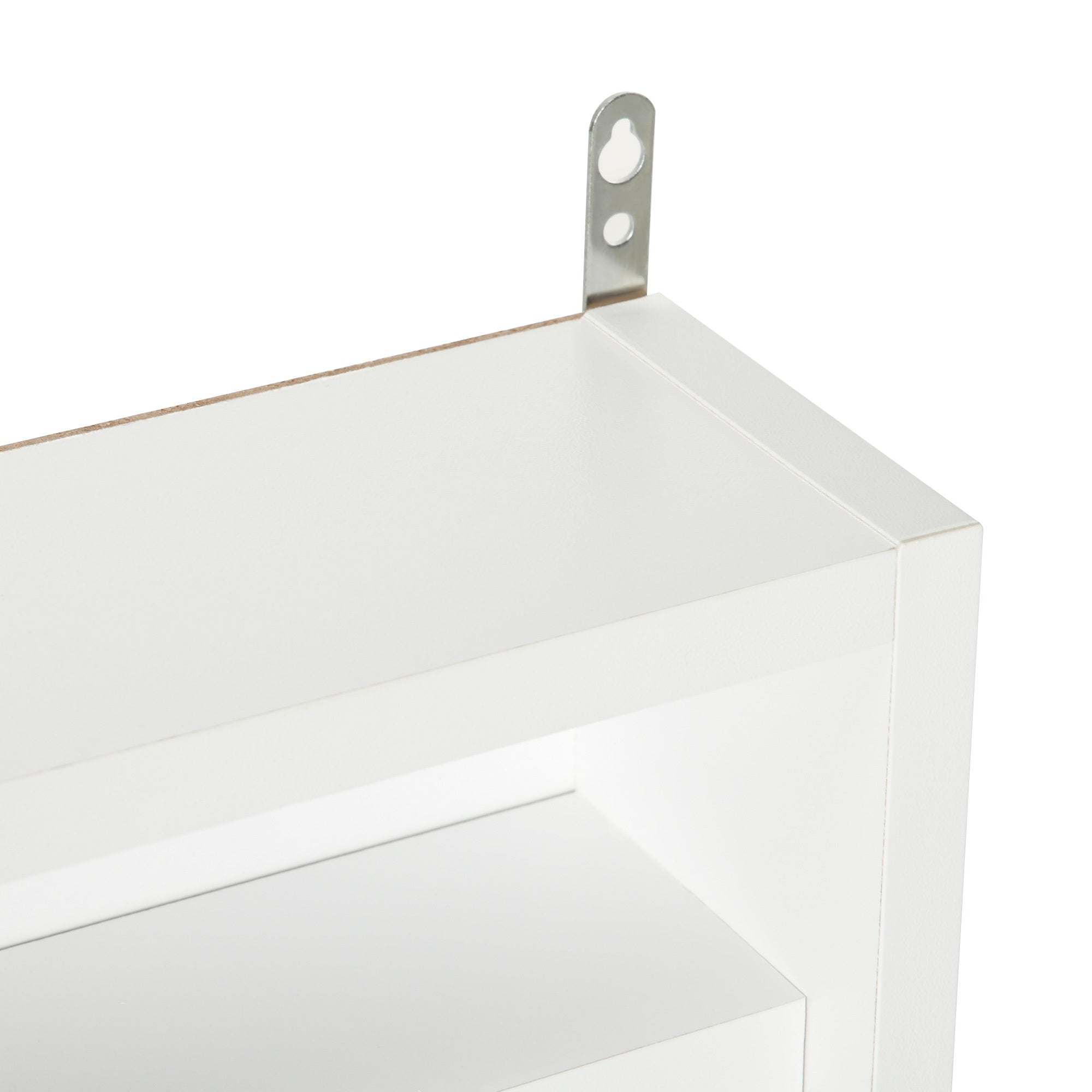 5-Tier Display Cabinet, Glass Display Case with 2 Doors and Adjustable Shelves, Wall-Mounted, White - Grand Goldman Shop