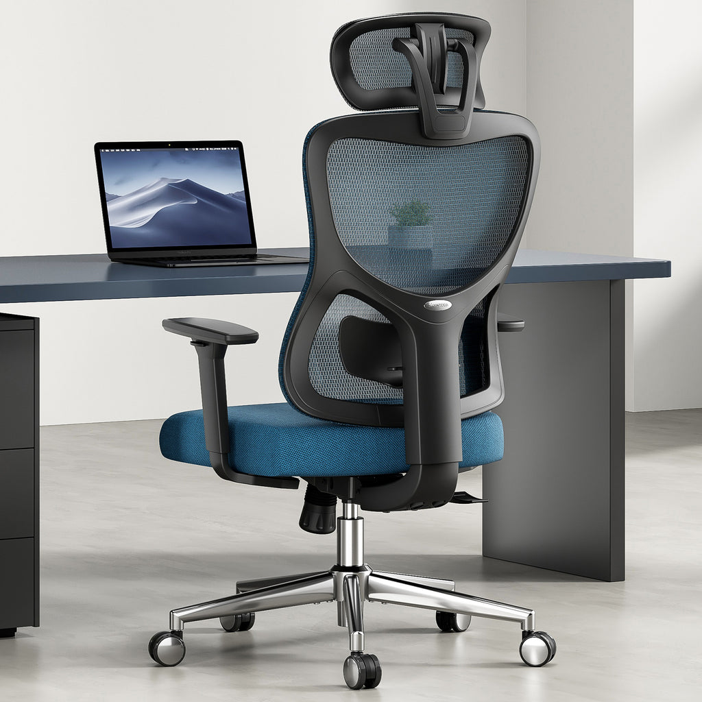 Ergonomic Office Chair,Mesh Desk Chair with Adjustable Lumbar Support and Headrest,Comfy Computer Chair with 3D Armrest Recli