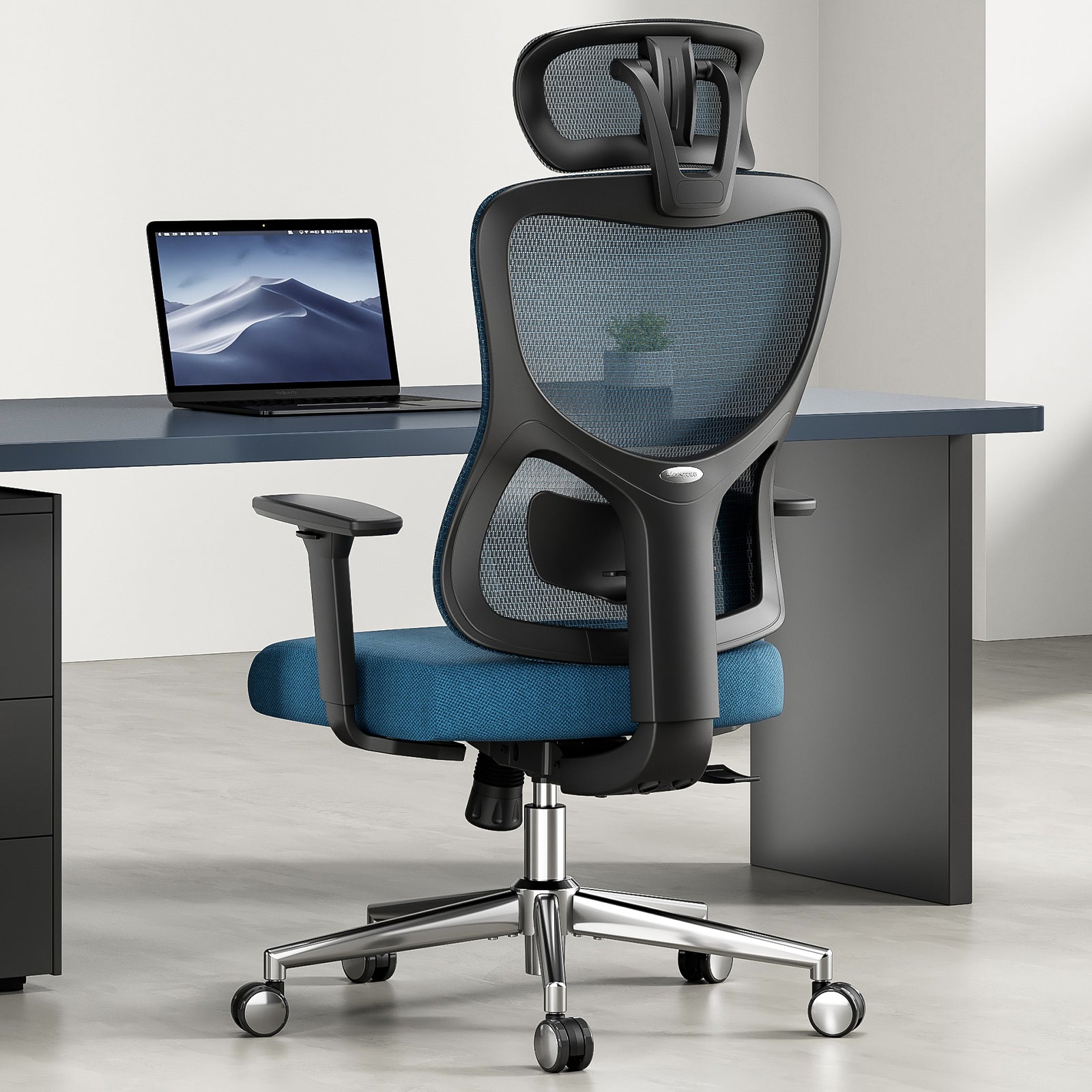 Ergonomic Office Chair,Mesh Desk Chair with Adjustable Lumbar Support and Headrest,Comfy Computer Chair with 3D Armrest Recli