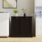 Two-Compartment Tilt-Out Laundry Sorter Cabinet-Black - Grand Goldman Shop