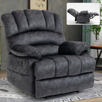 Large Manual Recliner Chair in Fabric for Living Room, Grey - Grand Goldman Shop