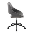 Contemporary Office Chair in Black Metal and Grey Pu - Grand Goldman