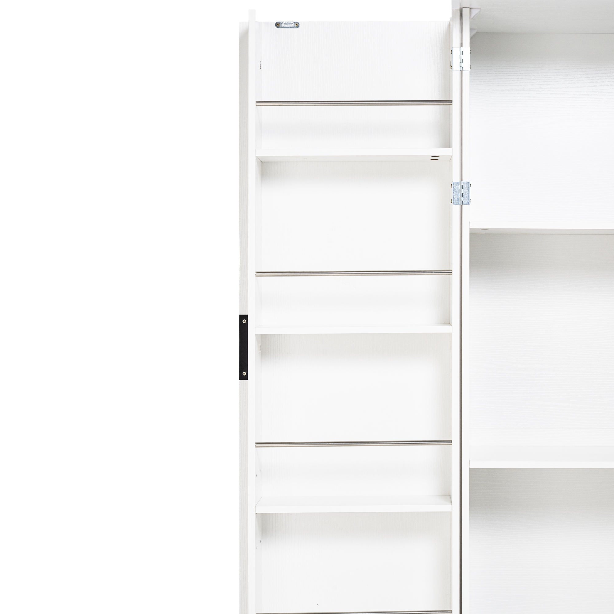 72' Modern Fluted Kitchen Pantry Cabinet with 2 Large Drawers & 8-Door Spice Rack, White MDF Freestanding Storage Organizer for Bathroom, Dining Room, Office, Entryway - Grand Goldman Shop