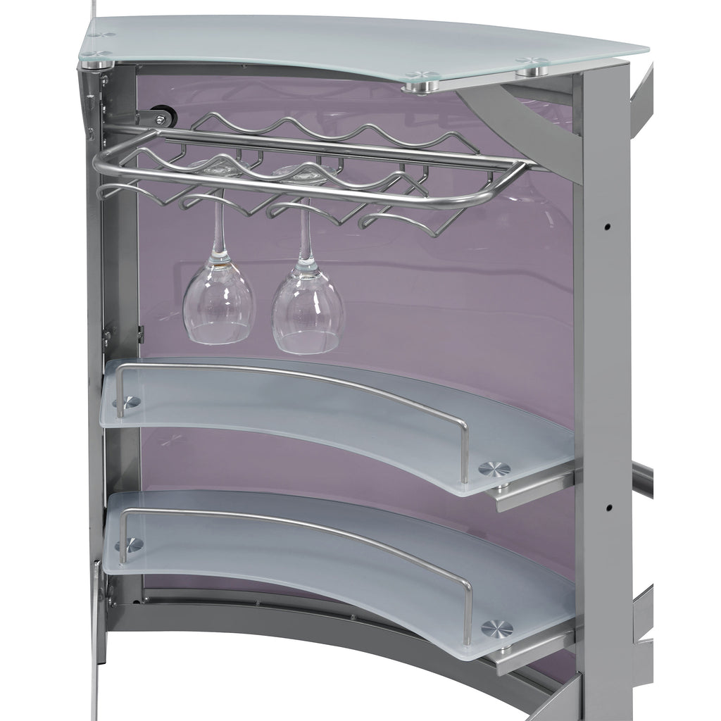 Elaina Silver 2-shelf Home Bar - Grand Goldman Shop
