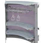 Elaina Silver 2-shelf Home Bar - Grand Goldman Shop