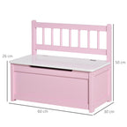 Qaba Toddler Toy Box Storage Bench with Large 27 L Interior, Kids Storage Bench Seat with Storage for Toddler Playroom Furnit