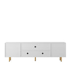 White Modern TV Stand Fluted 68' t, Entertainment Center with Storage Doors, TV Console Media Cabinet,  for 55+ Inch TV, Living Room - Grand Goldman Shop