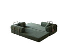 78.8' Compression Sofa,Convertible Floor Sofa Bed-with Pillow Back Support Armrest,Comfy Futon Couch Sleeper Bed,Loveseats Boneless Modular Sectional Sofa,Corduroy fabric,for Living Room,Bedroom,Green - Grand Goldman Shop