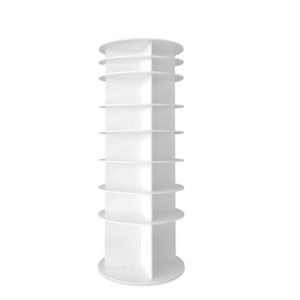 8-Tier Rotating Shoe Rack Tower, 360-degree Spinning Shoe Organizer and Storage Carousel for Closet or Entryway, White - Grand Goldman Shop
