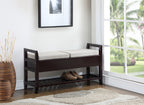 Vannes Espresso Storage Shoe Bench - Grand Goldman Shop