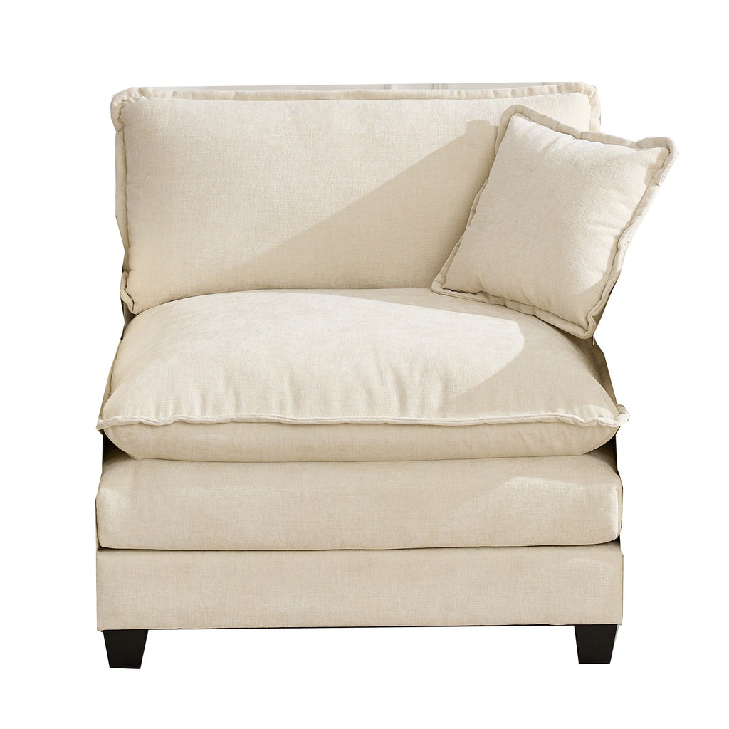 Cloud Sofa one Seat (Armrests are not included), Modern Sectional Couch, for Living Room Bedroom and Apartment, Comfy Double Layer Upholstered Seat Cushion, Breathable Chenille Fabric, Beige - Grand Goldman Shop