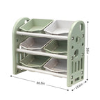 Kids Toy Storage Organizer with 6 Bins, Multi-functional Nursery Organizer Kids Furniture Set Toy Storage Cabinet Unit with H