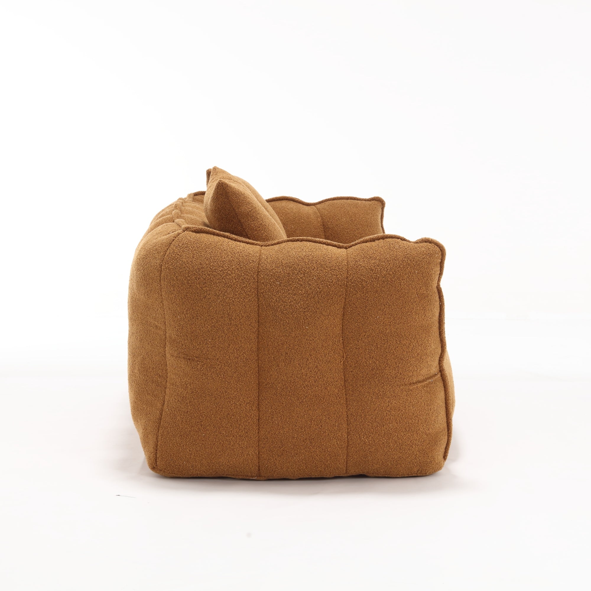 Cozy Beanbag Chair with High Resilience Foam Core for Two - Yellow Chenille, 66x35x25 inches - Grand Goldman Shop