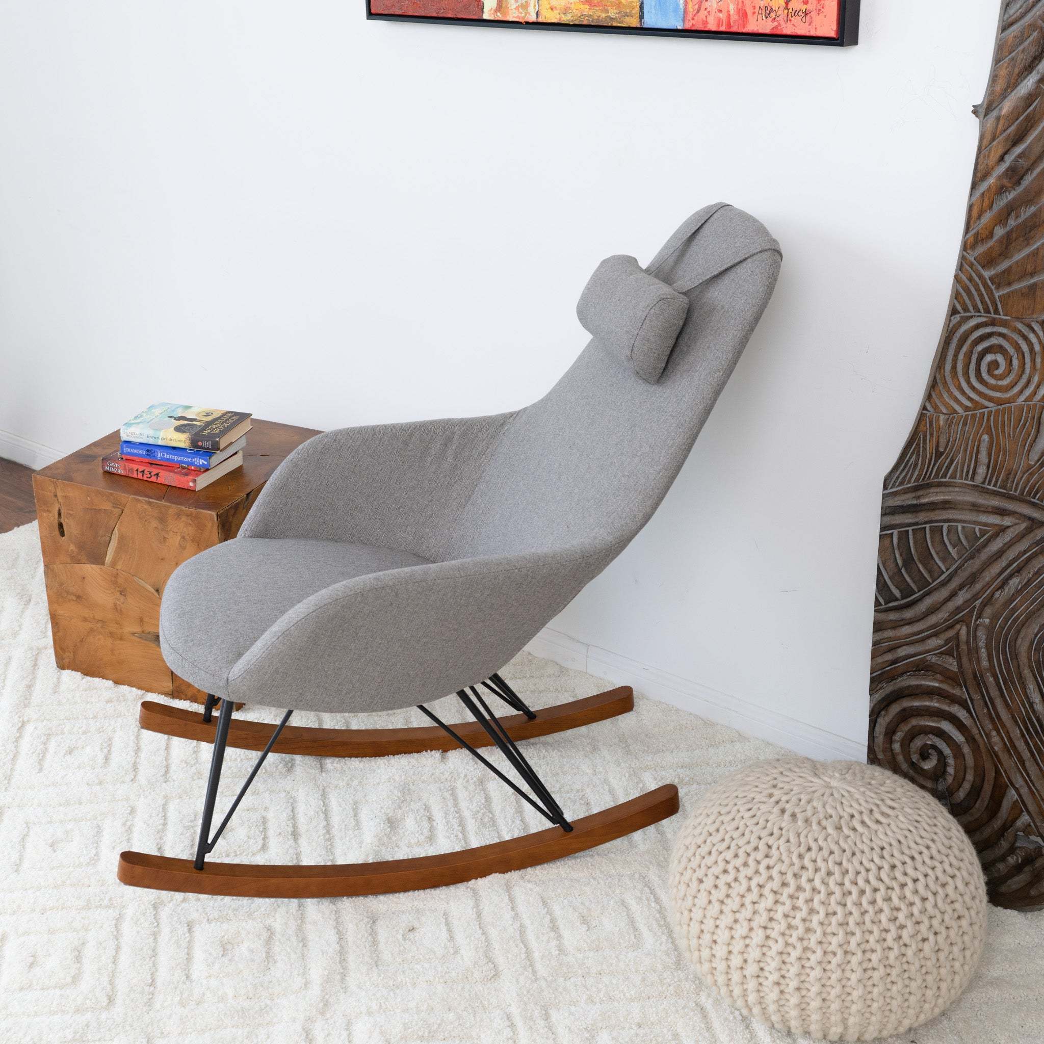 Chloe Mid Century Modern Rocker Livingroom And Bedroom Chair - Grand Goldman Shop