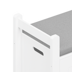 Kids Toy Box Chest White Storage Cabinet with Cushion Seat Bench Flip-Top Lid Safety Hinge for Nursery Playroom | Premium Hom