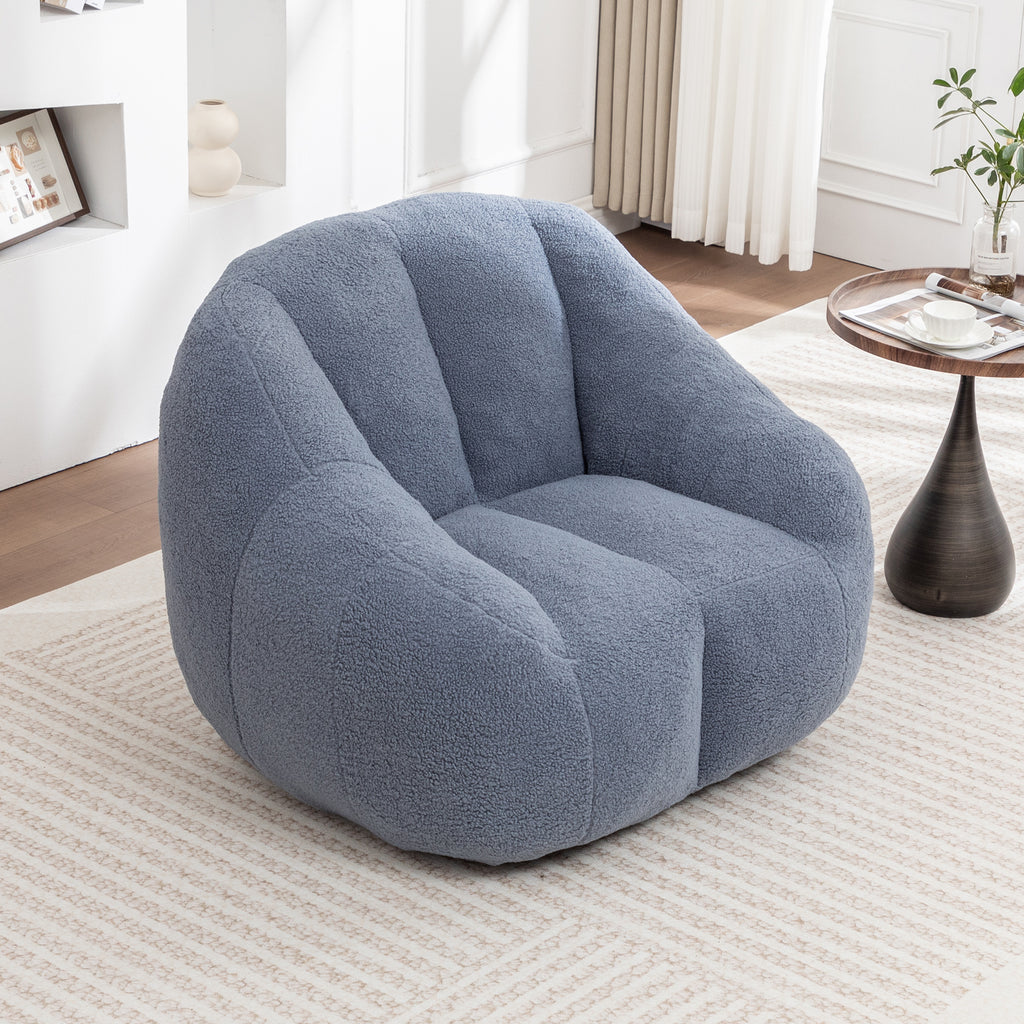 Comfy Bean Bag Chair with Memory Foam Filler – Tufted Soft Stuffed Bean Bag Sofa for Dorm, Apartment, or Living Room – Light Blue - Grand Goldman Shop